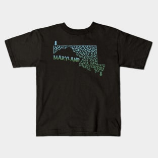 Maryland State Outline Maze & Labyrinth Kids T-Shirt